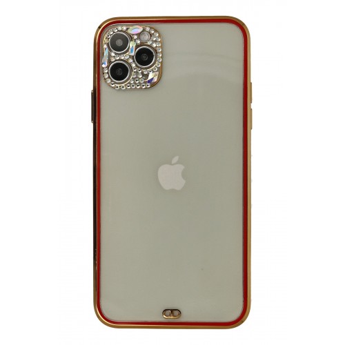 Newface iPhone 11 Pro Kılıf Liva Taşlı Silikon - Kırmızı Newface iPhone 11 Pro Kılıf Liva Taşlı Silikon - Kırmızı
