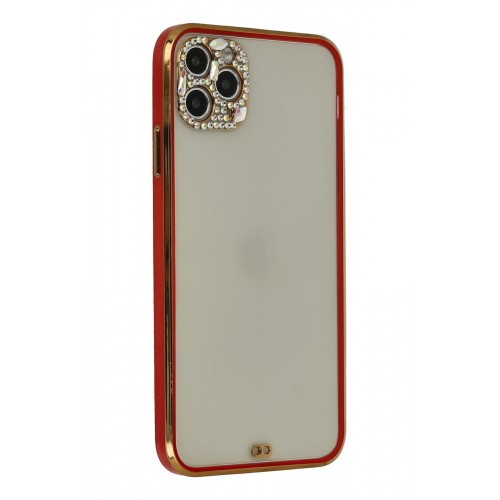 Newface iPhone 11 Pro Kılıf Liva Taşlı Silikon - Kırmızı Newface iPhone 11 Pro Kılıf Liva Taşlı Silikon - Kırmızı