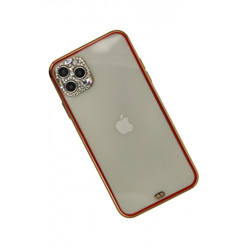 Newface iPhone 11 Pro Kılıf Liva Taşlı Silikon - Kırmızı Newface iPhone 11 Pro Kılıf Liva Taşlı Silikon - Kırmızı