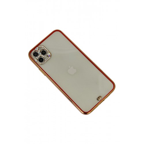 Newface iPhone 11 Pro Kılıf Liva Taşlı Silikon - Kırmızı Newface iPhone 11 Pro Kılıf Liva Taşlı Silikon - Kırmızı
