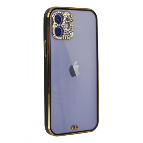 Newface iPhone 12 Kılıf Liva Taşlı Silikon - Siyah Newface iPhone 12 Kılıf Liva Taşlı Silikon - Siyah