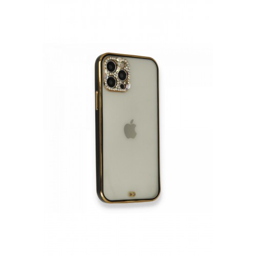 Newface iPhone 12 Pro Kılıf Liva Taşlı Silikon - Siyah Newface iPhone 12 Pro Kılıf Liva Taşlı Silikon - Siyah