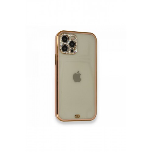 Newface iPhone 12 Pro Kılıf Liva Taşlı Silikon - Pembe Newface iPhone 12 Pro Kılıf Liva Taşlı Silikon - Pembe