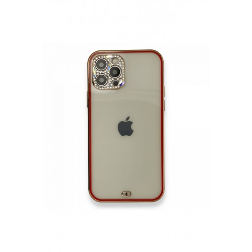 Newface iPhone 12 Pro Kılıf Liva Taşlı Silikon - Kırmızı Newface iPhone 12 Pro Kılıf Liva Taşlı Silikon - Kırmızı