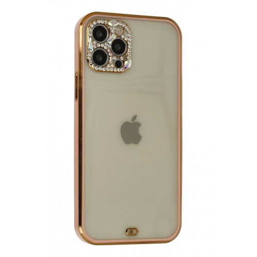 Newface iPhone 12 Pro Max Kılıf Liva Taşlı Silikon - Pembe Newface iPhone 12 Pro Max Kılıf Liva Taşlı Silikon - Pembe