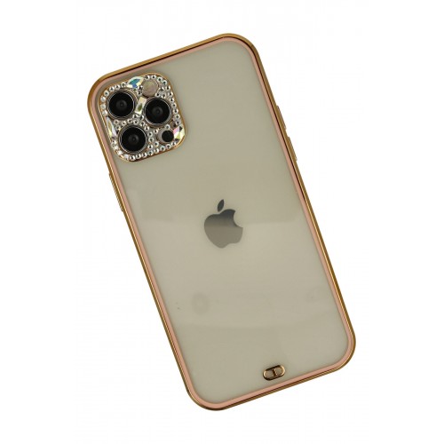Newface iPhone 12 Pro Max Kılıf Liva Taşlı Silikon - Pembe Newface iPhone 12 Pro Max Kılıf Liva Taşlı Silikon - Pembe
