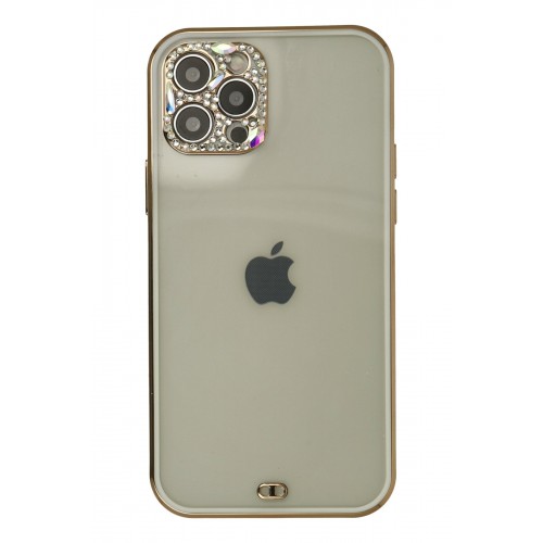 Newface iPhone 12 Pro Max Kılıf Liva Taşlı Silikon - Beyaz Newface iPhone 12 Pro Max Kılıf Liva Taşlı Silikon - Beyaz