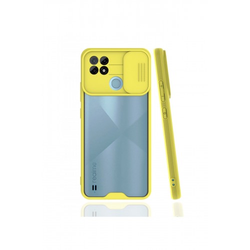 Newface Realme C21 Kılıf Platin Kamera Koruma Silikon - Sarı Newface Realme C21 Kılıf Platin Kamera Koruma Silikon - Sarı