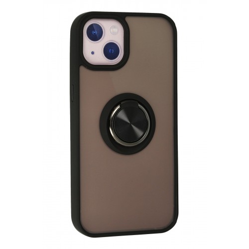 Newface iPhone 13 Kılıf Montreal Yüzüklü Silikon Kapak - Siyah Newface iPhone 13 Kılıf Montreal Yüzüklü Silikon Kapak - Siyah