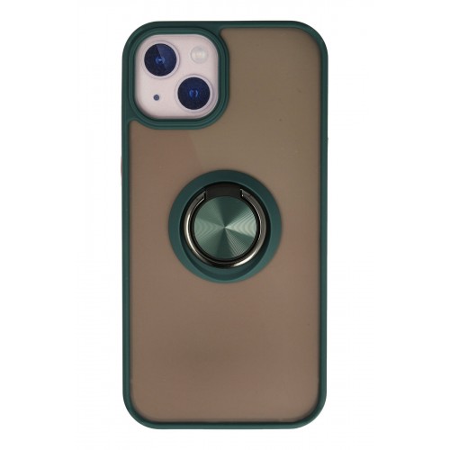Newface iPhone 13 Kılıf Montreal Yüzüklü Silikon Kapak - Yeşil Newface iPhone 13 Kılıf Montreal Yüzüklü Silikon Kapak - Yeşil