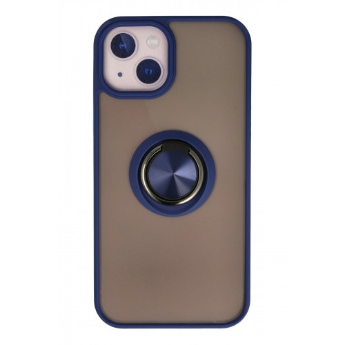 Newface iPhone 13 Kılıf Montreal Yüzüklü Silikon Kapak - Lacivert Newface iPhone 13 Kılıf Montreal Yüzüklü Silikon Kapak - Lacivert