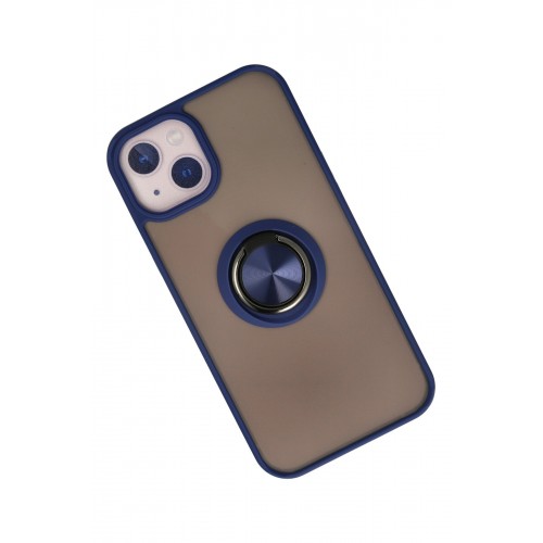 Newface iPhone 13 Kılıf Montreal Yüzüklü Silikon Kapak - Lacivert Newface iPhone 13 Kılıf Montreal Yüzüklü Silikon Kapak - Lacivert