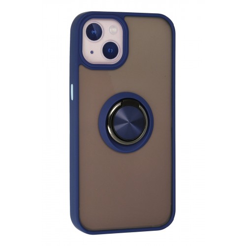 Newface iPhone 13 Kılıf Montreal Yüzüklü Silikon Kapak - Lacivert Newface iPhone 13 Kılıf Montreal Yüzüklü Silikon Kapak - Lacivert