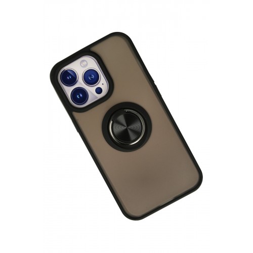 Newface iPhone 13 Pro Kılıf Montreal Yüzüklü Silikon Kapak - Siyah Newface iPhone 13 Pro Kılıf Montreal Yüzüklü Silikon Kapak - Siyah
