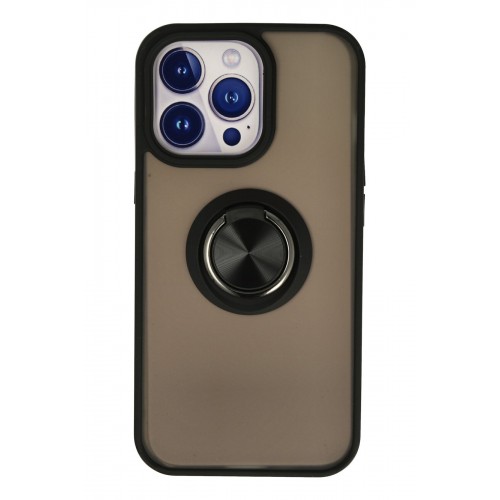 Newface iPhone 13 Pro Max Kılıf Montreal Yüzüklü Silikon Kapak - Siyah Newface iPhone 13 Pro Max Kılıf Montreal Yüzüklü Silikon Kapak - Siyah
