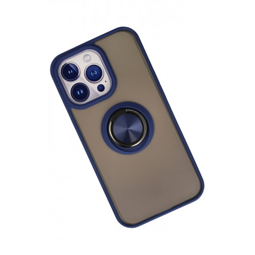 Newface iPhone 13 Pro Max Kılıf Montreal Yüzüklü Silikon Kapak - Lacivert Newface iPhone 13 Pro Max Kılıf Montreal Yüzüklü Silikon Kapak - Lacivert