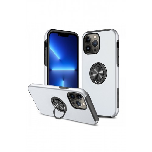 Newface iPhone 13 Pro Max Kılıf Elit Yüzüklü Kapak - Gümüş Newface iPhone 13 Pro Max Kılıf Elit Yüzüklü Kapak - Gümüş
