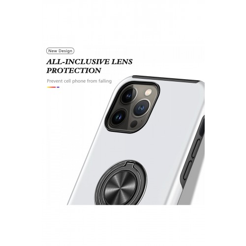 Newface iPhone 13 Pro Max Kılıf Elit Yüzüklü Kapak - Gümüş Newface iPhone 13 Pro Max Kılıf Elit Yüzüklü Kapak - Gümüş