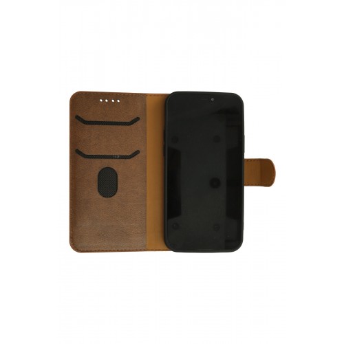 Newface iPhone 12 Kılıf Trend S Plus Kapaklı Kılıf - Taba Newface iPhone 12 Kılıf Trend S Plus Kapaklı Kılıf - Taba
