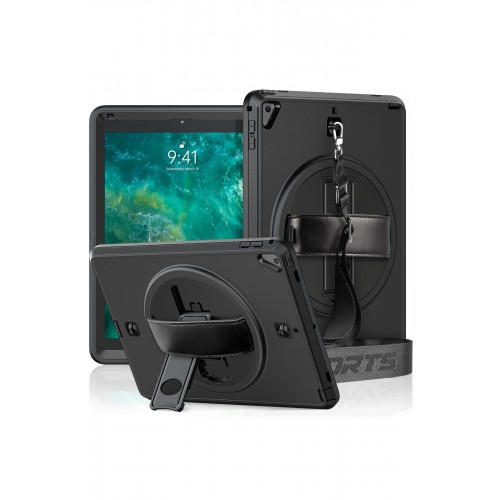 Newface iPad 9.7 (2018) Kılıf Strap-C Otterbox Tablet Kapak - Siyah Newface iPad 9.7 (2018) Kılıf Strap-C Otterbox Tablet Kapak - Siyah