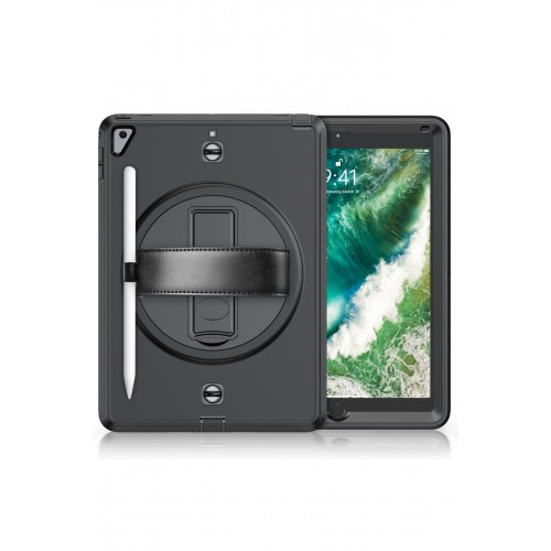 Newface iPad 9.7 (2018) Kılıf Strap-C Otterbox Tablet Kapak - Siyah Newface iPad 9.7 (2018) Kılıf Strap-C Otterbox Tablet Kapak - Siyah