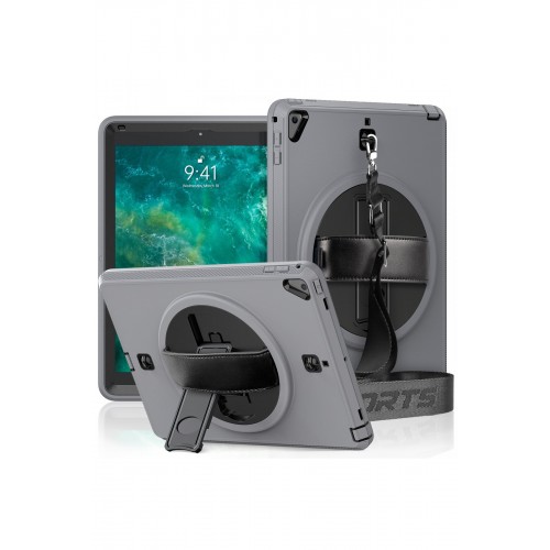 Newface iPad 9.7 (2018) Kılıf Strap-C Otterbox Tablet Kapak - Gri Newface iPad 9.7 (2018) Kılıf Strap-C Otterbox Tablet Kapak - Gri
