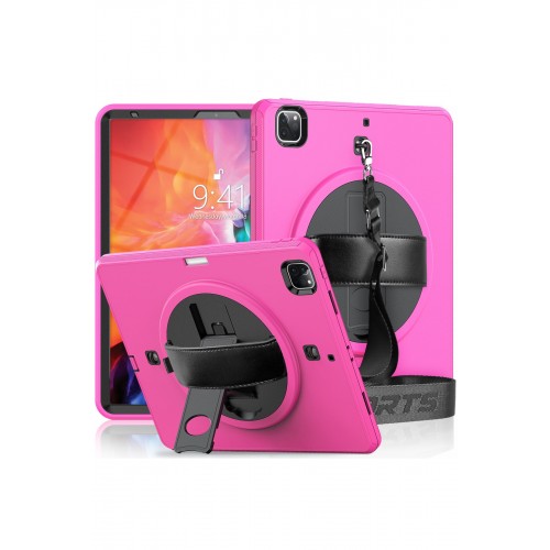 Newface iPad Pro 12.9 (2020) Kılıf Strap-C Otterbox Tablet Kapak - Pembe Newface iPad Pro 12.9 (2020) Kılıf Strap-C Otterbox Tablet Kapak - Pembe