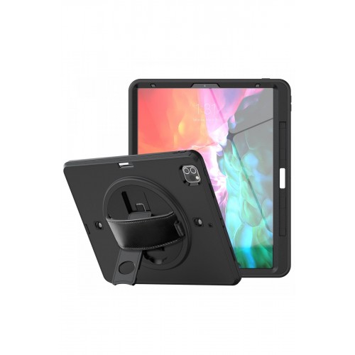 Newface iPad Pro 12.9 (2020) Kılıf Strap-C Otterbox Tablet Kapak - Siyah Newface iPad Pro 12.9 (2020) Kılıf Strap-C Otterbox Tablet Kapak - Siyah
