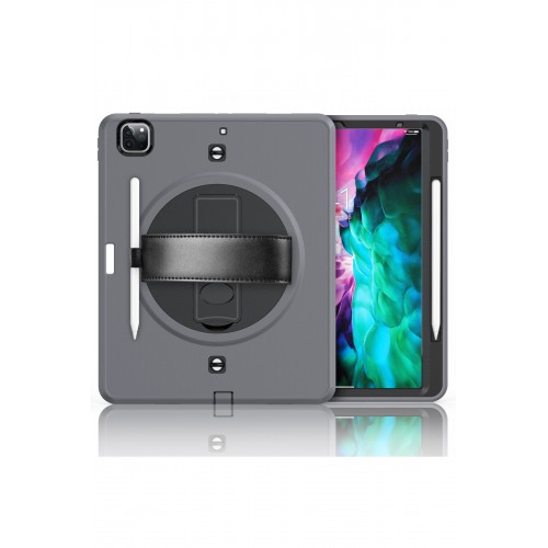 Newface iPad Pro 12.9 (2020) Kılıf Strap-C Otterbox Tablet Kapak - Gri Newface iPad Pro 12.9 (2020) Kılıf Strap-C Otterbox Tablet Kapak - Gri