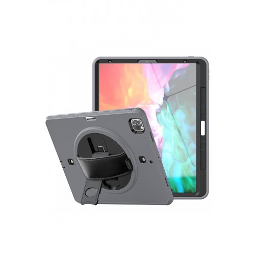 Newface iPad Pro 12.9 (2020) Kılıf Strap-C Otterbox Tablet Kapak - Gri Newface iPad Pro 12.9 (2020) Kılıf Strap-C Otterbox Tablet Kapak - Gri