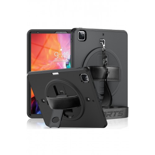 Newface iPad Pro 12.9 (2018) Kılıf Strap-C Otterbox Tablet Kapak - Siyah Newface iPad Pro 12.9 (2018) Kılıf Strap-C Otterbox Tablet Kapak - Siyah
