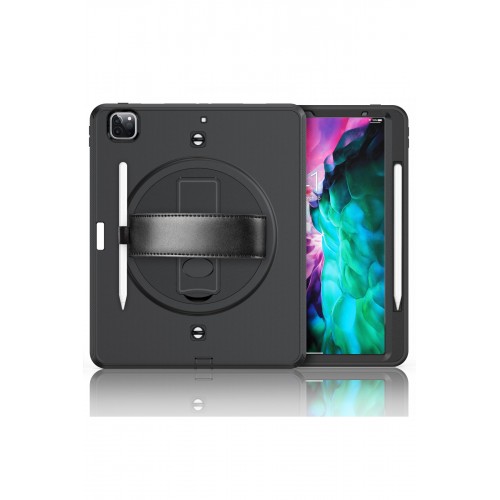 Newface iPad Pro 12.9 (2018) Kılıf Strap-C Otterbox Tablet Kapak - Siyah Newface iPad Pro 12.9 (2018) Kılıf Strap-C Otterbox Tablet Kapak - Siyah