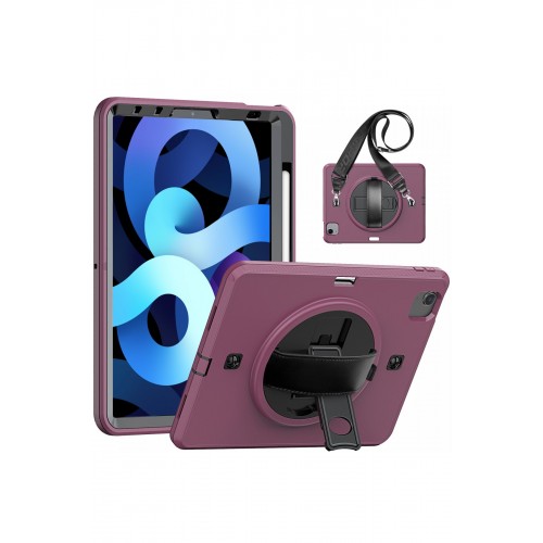 Newface iPad Air 4 10.9 Kılıf Strap-C Otterbox Tablet Kapak - Mürdüm Newface iPad Air 4 10.9 Kılıf Strap-C Otterbox Tablet Kapak - Mürdüm