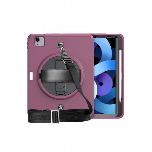 Newface iPad Air 4 10.9 Kılıf Strap-C Otterbox Tablet Kapak - Mürdüm Newface iPad Air 4 10.9 Kılıf Strap-C Otterbox Tablet Kapak - Mürdüm