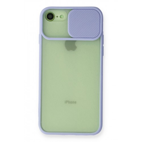 Newface iPhone SE 2020 Kılıf Palm Buzlu Kamera Sürgülü Silikon - Lila Newface iPhone SE 2020 Kılıf Palm Buzlu Kamera Sürgülü Silikon - Lila