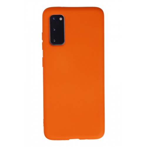 Newface Samsung Galaxy S20 Kılıf Nano içi Kadife Silikon - Turuncu Newface Samsung Galaxy S20 Kılıf Nano içi Kadife Silikon - Turuncu