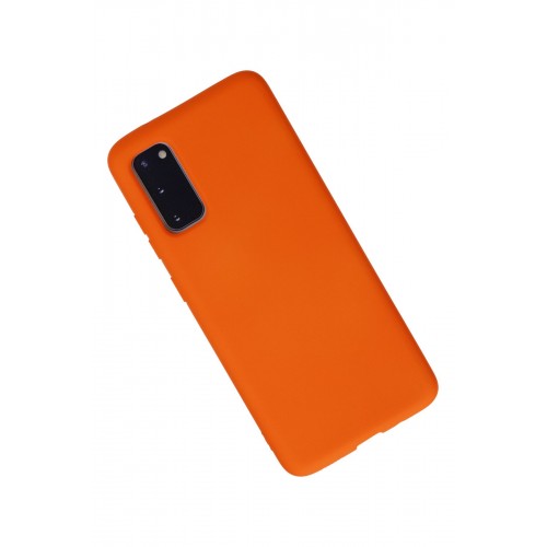 Newface Samsung Galaxy S20 Kılıf Nano içi Kadife Silikon - Turuncu Newface Samsung Galaxy S20 Kılıf Nano içi Kadife Silikon - Turuncu