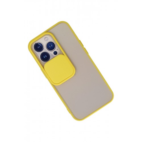 Newface iPhone 13 Pro Kılıf Palm Buzlu Kamera Sürgülü Silikon - Sarı Newface iPhone 13 Pro Kılıf Palm Buzlu Kamera Sürgülü Silikon - Sarı