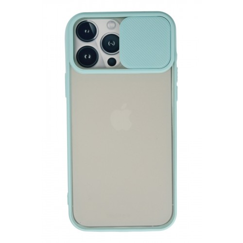 Newface iPhone 13 Pro Max Kılıf Palm Buzlu Kamera Sürgülü Silikon - Turkuaz Newface iPhone 13 Pro Max Kılıf Palm Buzlu Kamera Sürgülü Silikon - Turkuaz