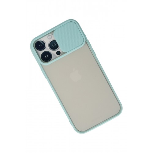 Newface iPhone 13 Pro Max Kılıf Palm Buzlu Kamera Sürgülü Silikon - Turkuaz Newface iPhone 13 Pro Max Kılıf Palm Buzlu Kamera Sürgülü Silikon - Turkuaz