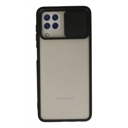 Newface Samsung Galaxy A22 Kılıf Palm Buzlu Kamera Sürgülü Silikon - Siyah Newface Samsung Galaxy A22 Kılıf Palm Buzlu Kamera Sürgülü Silikon - Siyah