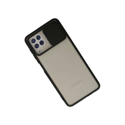 Newface Samsung Galaxy A22 Kılıf Palm Buzlu Kamera Sürgülü Silikon - Siyah Newface Samsung Galaxy A22 Kılıf Palm Buzlu Kamera Sürgülü Silikon - Siyah