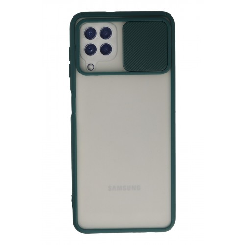 Newface Samsung Galaxy A22 Kılıf Palm Buzlu Kamera Sürgülü Silikon - Yeşil Newface Samsung Galaxy A22 Kılıf Palm Buzlu Kamera Sürgülü Silikon - Yeşil