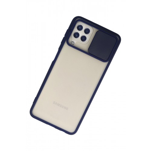 Newface Samsung Galaxy A22 Kılıf Palm Buzlu Kamera Sürgülü Silikon - Lacivert Newface Samsung Galaxy A22 Kılıf Palm Buzlu Kamera Sürgülü Silikon - Lacivert
