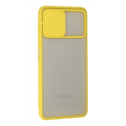 Newface Samsung Galaxy A22 Kılıf Palm Buzlu Kamera Sürgülü Silikon - Sarı Newface Samsung Galaxy A22 Kılıf Palm Buzlu Kamera Sürgülü Silikon - Sarı