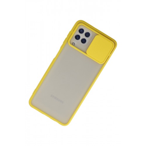 Newface Samsung Galaxy A22 Kılıf Palm Buzlu Kamera Sürgülü Silikon - Sarı Newface Samsung Galaxy A22 Kılıf Palm Buzlu Kamera Sürgülü Silikon - Sarı