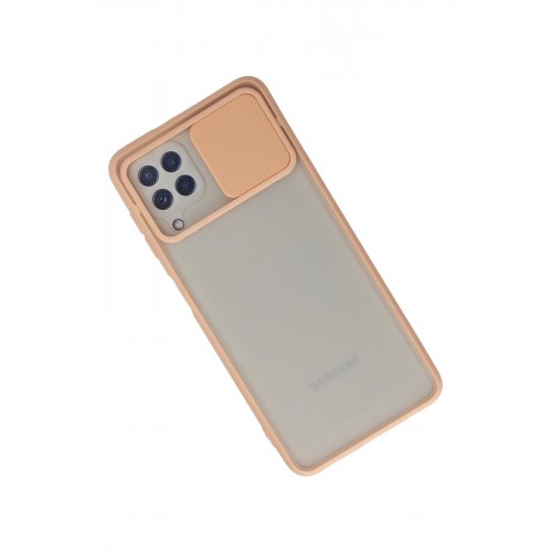 Newface Samsung Galaxy A22 Kılıf Palm Buzlu Kamera Sürgülü Silikon - Pembe Newface Samsung Galaxy A22 Kılıf Palm Buzlu Kamera Sürgülü Silikon - Pembe