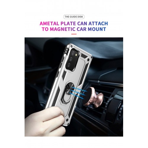 Newface Samsung Galaxy A03S Kılıf Sofya Yüzüklü Silikon Kapak - Gümüş Newface Samsung Galaxy A03S Kılıf Sofya Yüzüklü Silikon Kapak - Gümüş