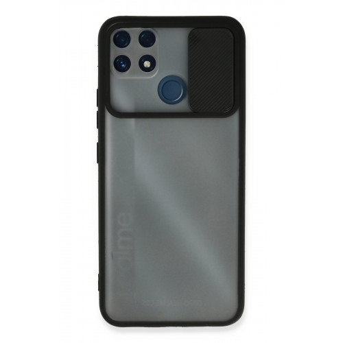 Newface Realme C25 Kılıf Palm Buzlu Kamera Sürgülü Silikon - Siyah Newface Realme C25 Kılıf Palm Buzlu Kamera Sürgülü Silikon - Siyah