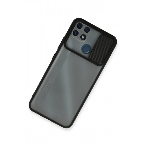 Newface Realme C25 Kılıf Palm Buzlu Kamera Sürgülü Silikon - Siyah Newface Realme C25 Kılıf Palm Buzlu Kamera Sürgülü Silikon - Siyah